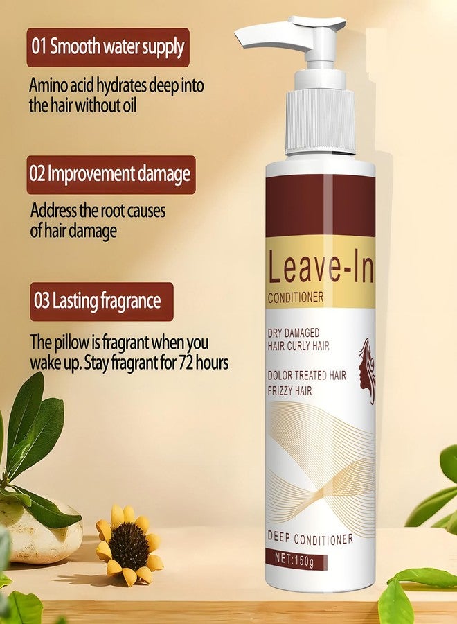 Grospe Leave-In Conditioner，Shea Butter Deep Repair Hair Mask，Repairs Dry, Damaged Hair with Deep Hydration, Ideal for Dry and Frizzy Hair Types（150g） - Image 2